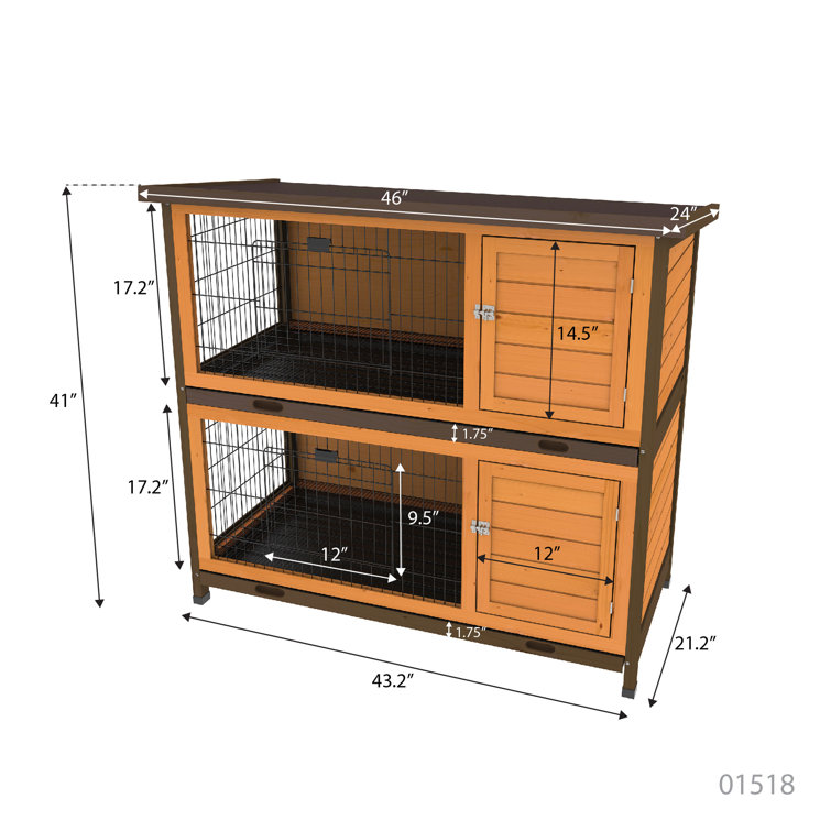 Tucker Murphy Pet Charitee Premium Double Decker Rabbit Hutch